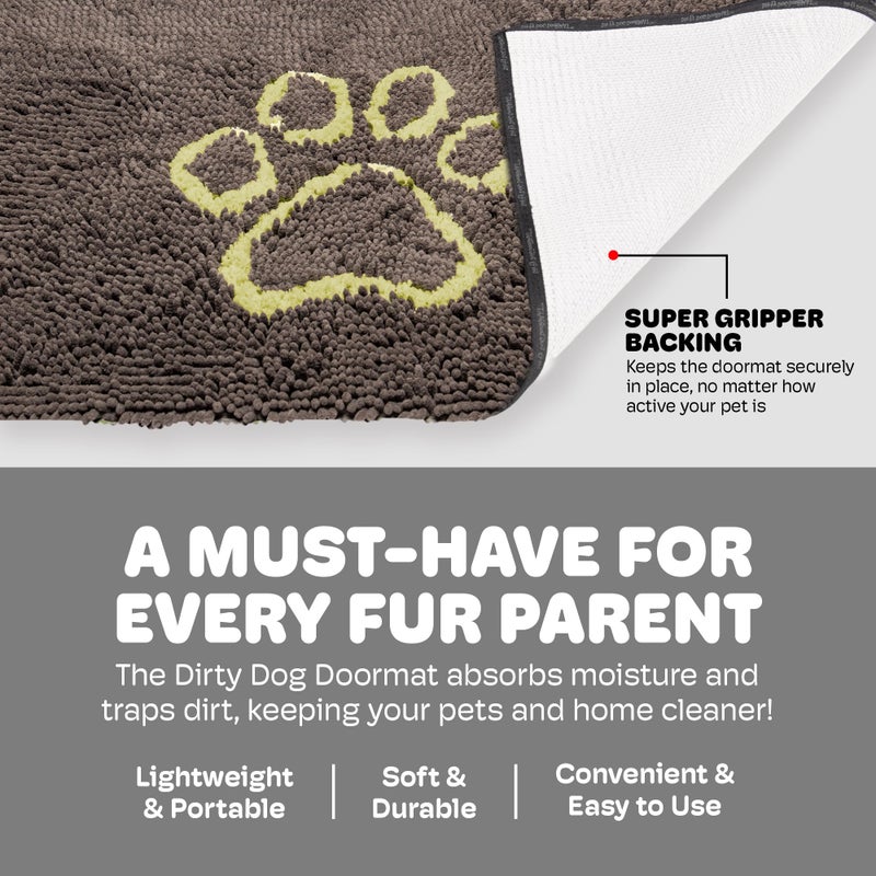 Dog Gone Smart Dirty Dog Doormat - Fast Drying Rug with Super Gripper Backing for Clean Floors - Super Absorbent and Machine Washable Mat for Muddy Paws - Cool Grey - Image 5